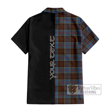 MacGregor Hastie Tartan Short Sleeve Button Shirt with Family Crest and Half Of Me Style