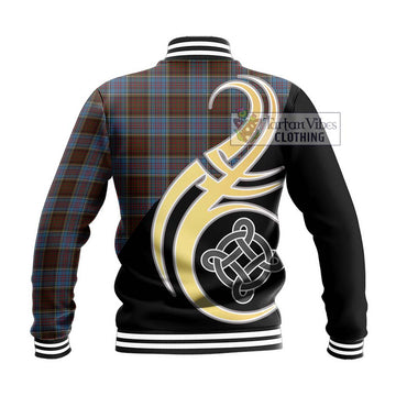 MacGregor Hastie Tartan Baseball Jacket with Family Crest and Celtic Symbol Style