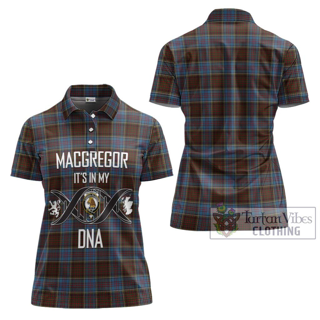 MacGregor Hastie Tartan Women's Polo Shirt with Family Crest DNA In Me Style - Tartanvibesclothing Shop