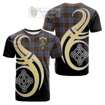 MacGregor Hastie Tartan Cotton T-shirt with Family Crest and Celtic Symbol Style