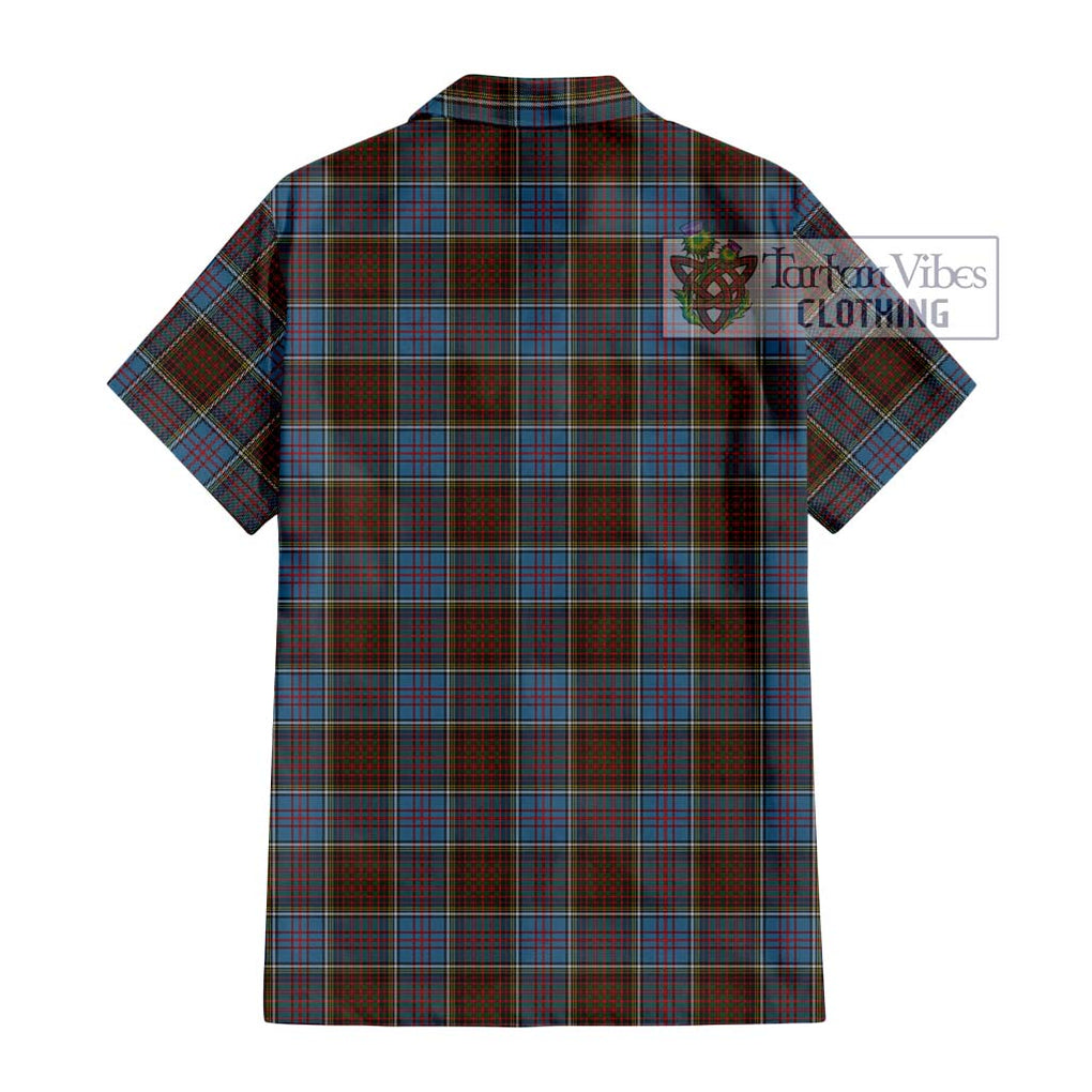 MacGregor Hastie Tartan Short Sleeve Button Shirt with Family Crest DNA In Me Style - Tartanvibesclothing Shop