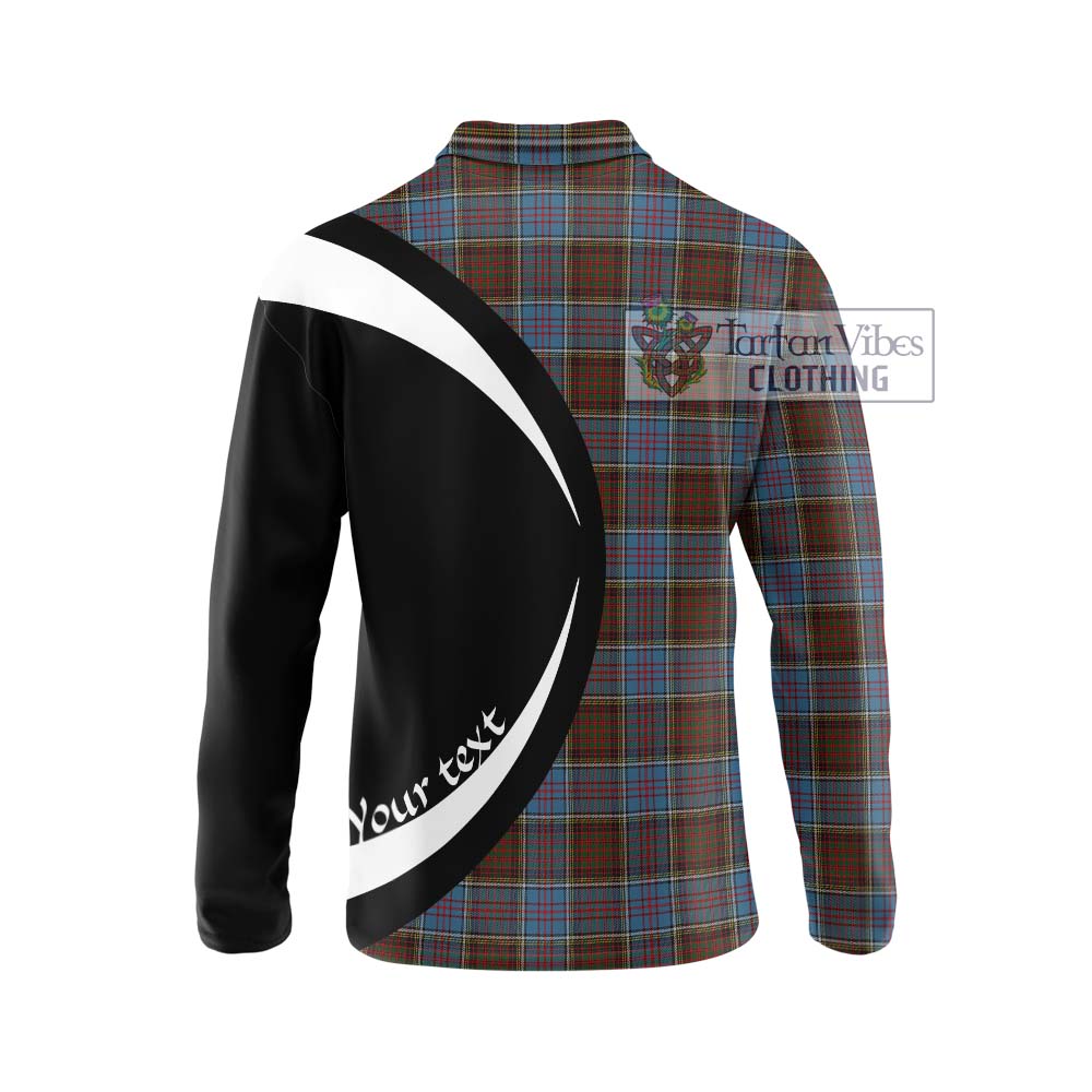 MacGregor Hastie Tartan Long Sleeve Polo Shirt with Family Crest Circle Style - Tartan Vibes Clothing