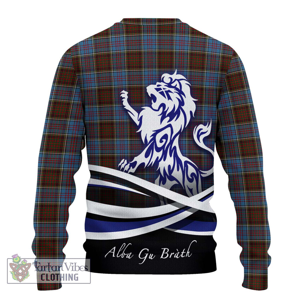 MacGregor Hastie Tartan Knitted Sweater with Alba Gu Brath Regal Lion Emblem - Tartanvibesclothing Shop