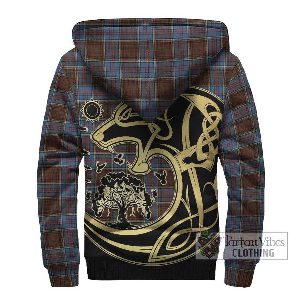 MacGregor Hastie Tartan Sherpa Hoodie with Family Crest Celtic Wolf Style - Tartan Vibes Clothing