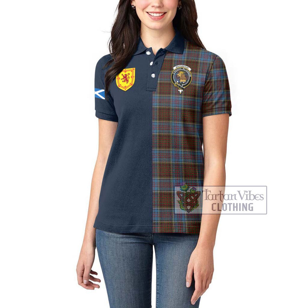 Tartan Vibes Clothing MacGregor Hastie Tartan Women's Polo Shirt with Scottish Lion Royal Arm Half Style