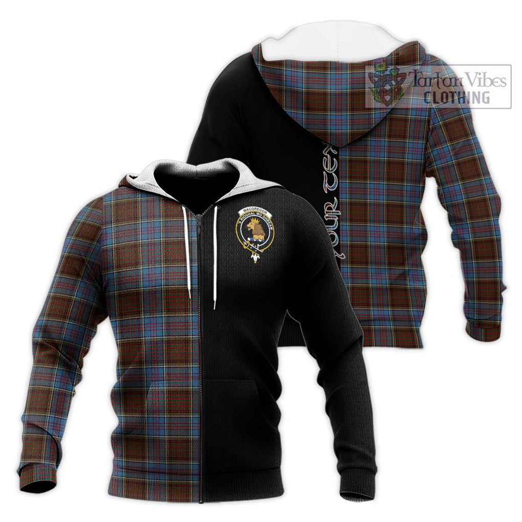 MacGregor Hastie Tartan Knitted Hoodie with Family Crest and Half Of Me Style Unisex Knitted Zip Hoodie - Tartanvibesclothing Shop