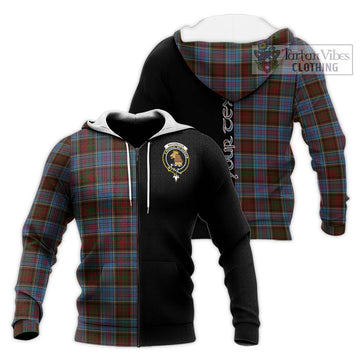 MacGregor Hastie Tartan Knitted Hoodie with Family Crest and Half Of Me Style