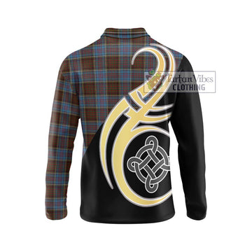 MacGregor Hastie Tartan Long Sleeve Polo Shirt with Family Crest and Celtic Symbol Style