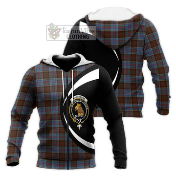 MacGregor Hastie Tartan Knitted Hoodie with Family Crest Circle Style