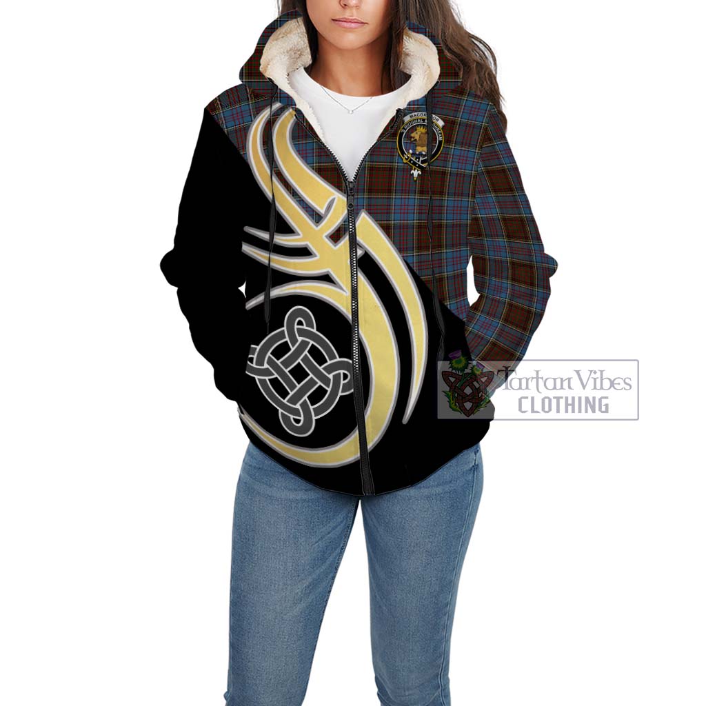 MacGregor Hastie Tartan Sherpa Hoodie with Family Crest and Celtic Symbol Style Unisex - Tartan Vibes Clothing