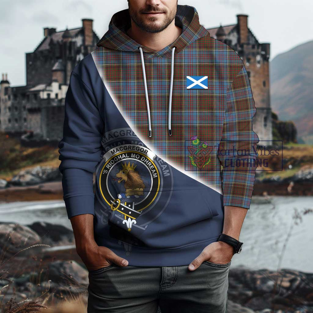 MacGregor Hastie Tartan Hoodie with Personalised National Flag and Family Crest Half Style - Tartanvibesclothing Shop