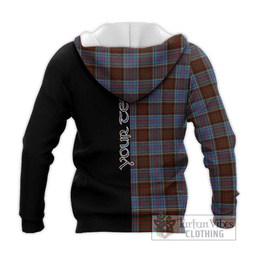 MacGregor Hastie Tartan Knitted Hoodie with Family Crest and Half Of Me Style - Tartanvibesclothing Shop