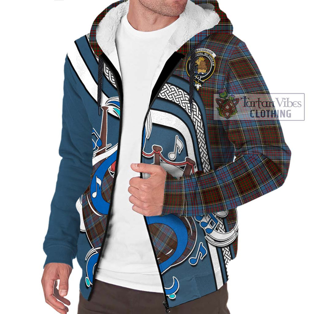 MacGregor Hastie Tartan Sherpa Hoodie with Epic Bagpipe Style Unisex - Tartanvibesclothing Shop