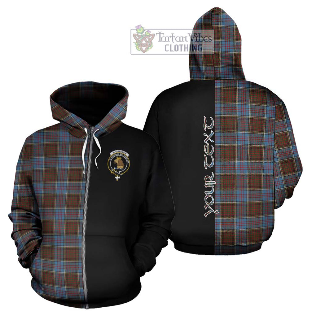 MacGregor Hastie Tartan Hoodie with Family Crest and Half Of Me Style - Tartanvibesclothing Shop