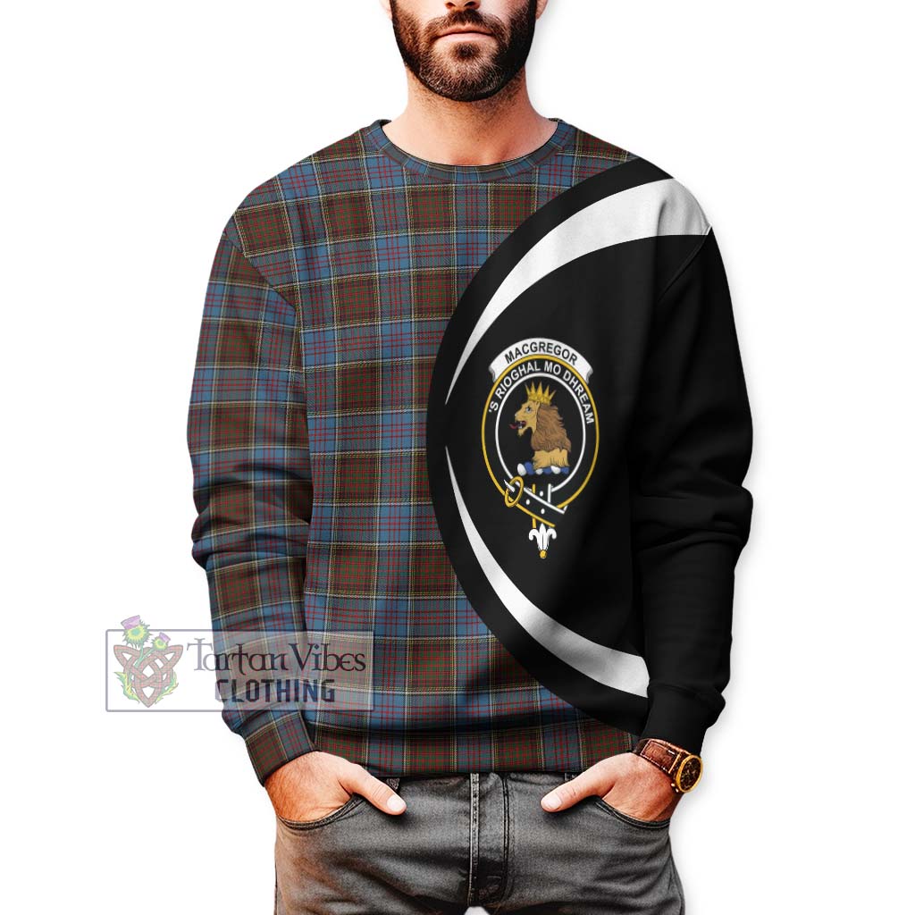 MacGregor Hastie Tartan Sweatshirt with Family Crest Circle Style - Tartan Vibes Clothing