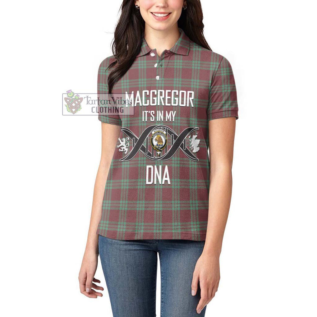 MacGregor Hunting Ancient Tartan Women's Polo Shirt with Family Crest DNA In Me Style Women - Tartanvibesclothing Shop