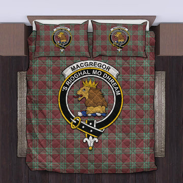 MacGregor Hunting Ancient Tartan Quilt Bed Set with Family Crest