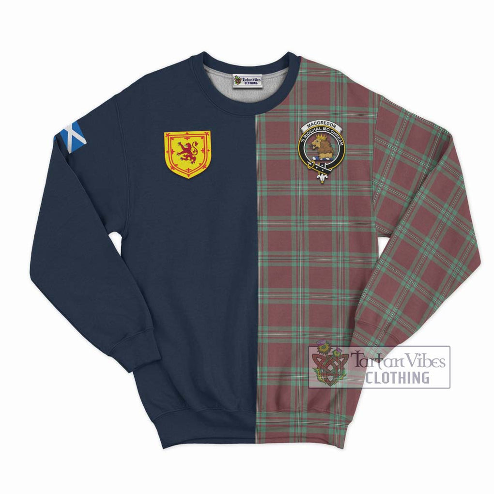 Tartan Vibes Clothing MacGregor Hunting Ancient Tartan Sweatshirt with Scottish Lion Royal Arm Half Style