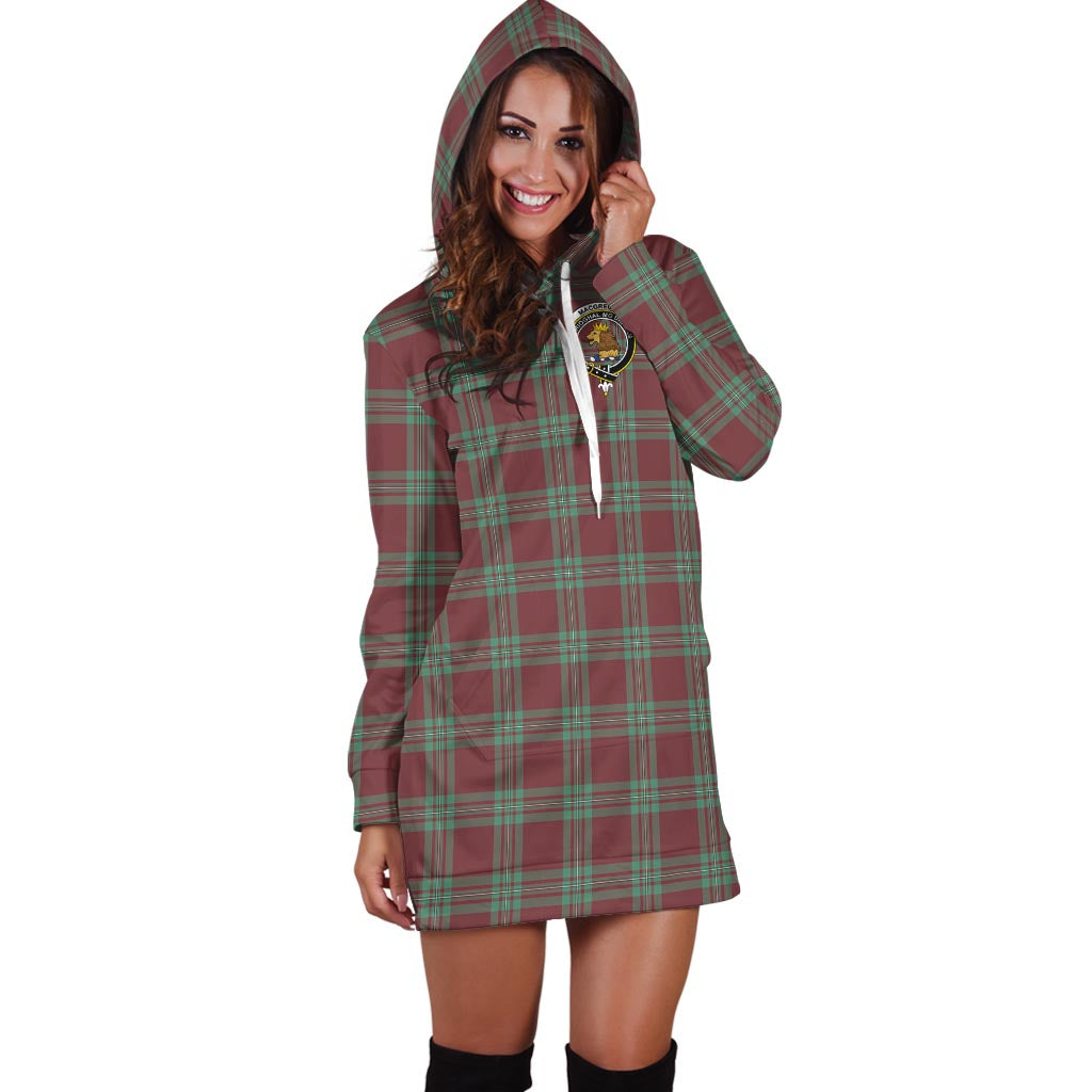 MacGregor Hunting Ancient Tartan Hoodie Dress with Family Crest - Tartan Vibes Clothing