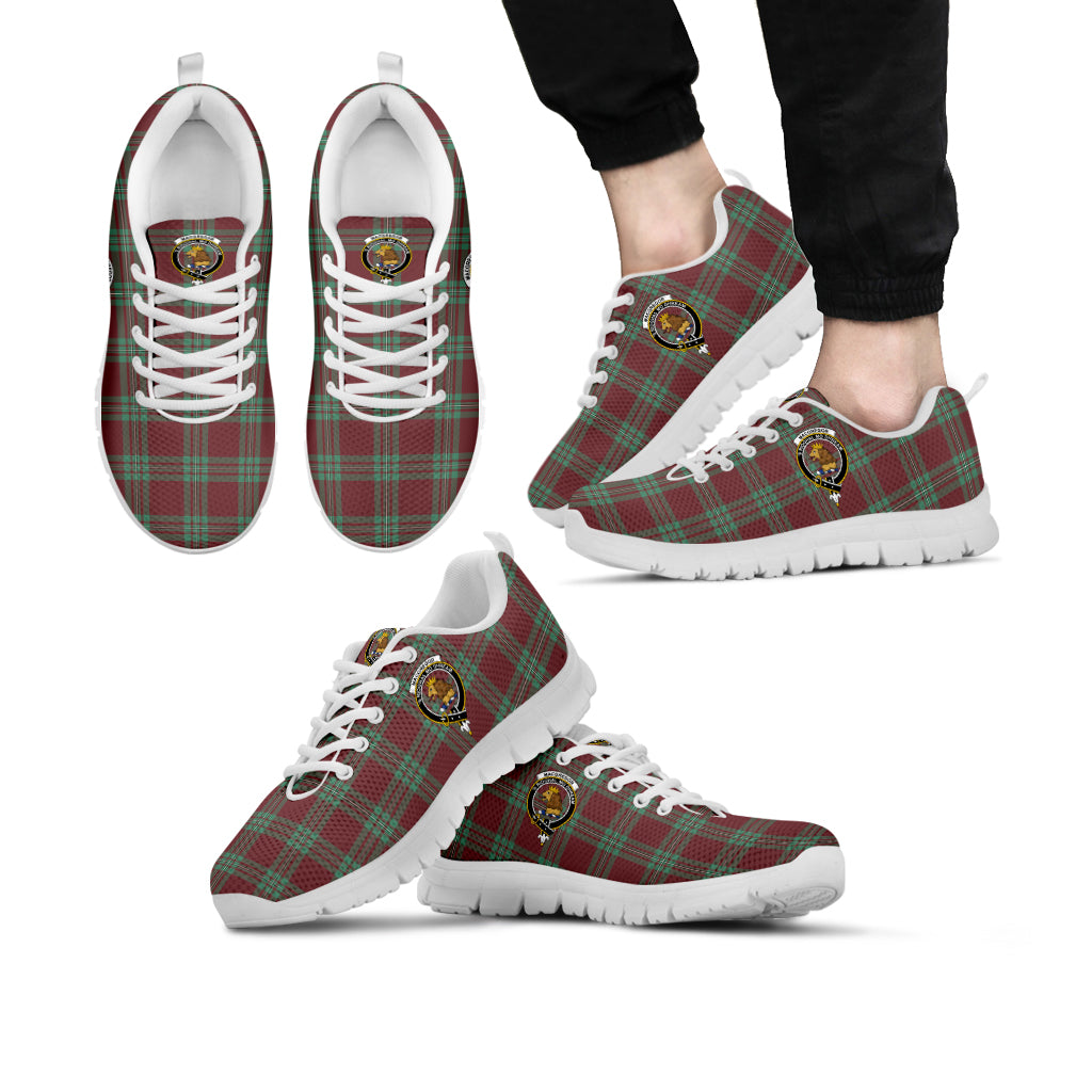 MacGregor Hunting Ancient Tartan Sneakers with Family Crest Kid's Sneakers - Tartan Vibes Clothing