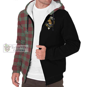 MacGregor Hunting Ancient Tartan Sherpa Hoodie with Family Crest and Half Of Me Style