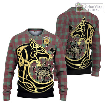 MacGregor Hunting Ancient Tartan Ugly Sweater with Family Crest Celtic Wolf Style