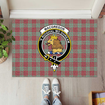 MacGregor Hunting Ancient Tartan Door Mat with Family Crest