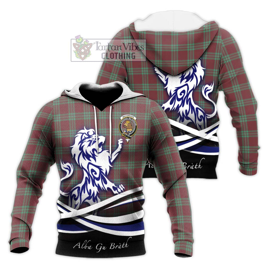 MacGregor Hunting Ancient Tartan Knitted Hoodie with Alba Gu Brath Regal Lion Emblem Unisex Knitted Pullover Hoodie - Tartanvibesclothing Shop