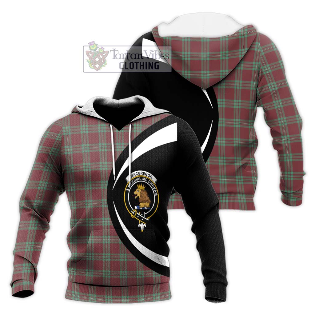 MacGregor Hunting Ancient Tartan Knitted Hoodie with Family Crest Circle Style Unisex Knitted Pullover Hoodie - Tartan Vibes Clothing