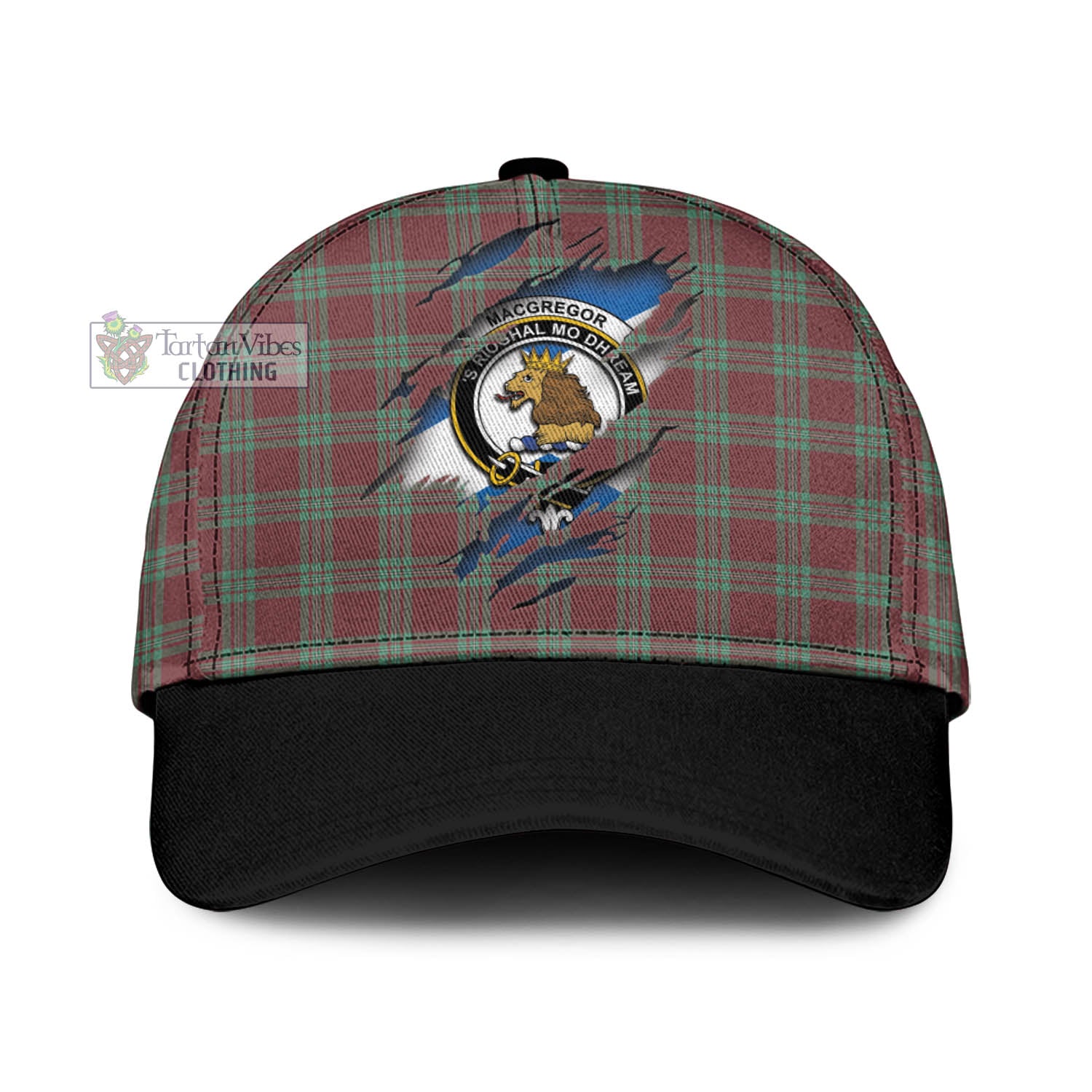 Tartan Vibes Clothing MacGregor Hunting Ancient Tartan Classic Cap with Family Crest In Me Style