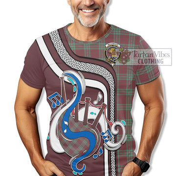 MacGregor Hunting Ancient Tartan T-Shirt with Epic Bagpipe Style