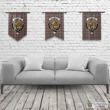 MacGregor Hunting Ancient Tartan Gonfalon, Tartan Banner with Family Crest