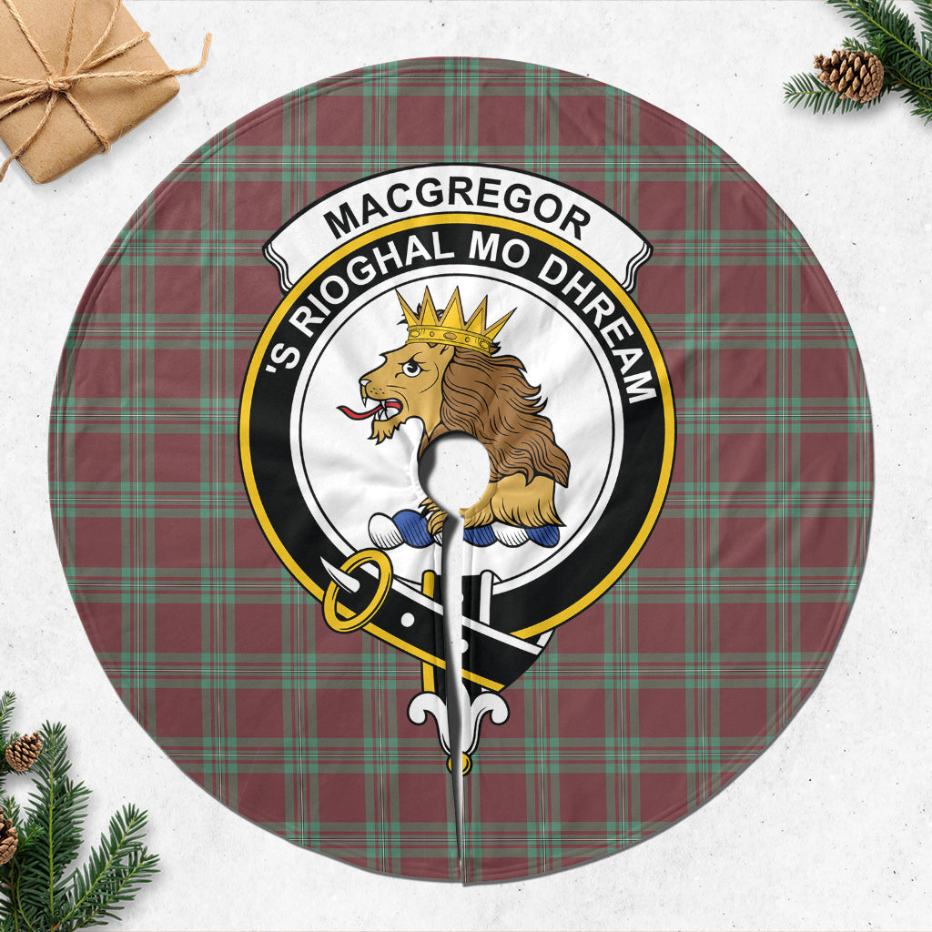 MacGregor Hunting Ancient Tartan Christmas Tree Skirt with Family Crest - Tartanvibesclothing