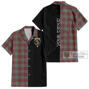 MacGregor Hunting Ancient Tartan Short Sleeve Button Shirt with Family Crest and Half Of Me Style