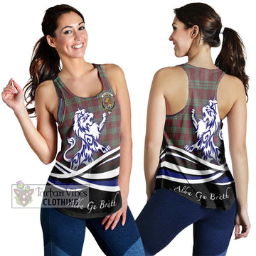 MacGregor Hunting Ancient Tartan Women's Racerback Tanks with Alba Gu Brath Regal Lion Emblem