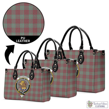 MacGregor Hunting Ancient Tartan Luxury Leather Handbags with Family Crest