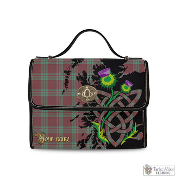 MacGregor Hunting Ancient Tartan Waterproof Canvas Bag with Scotland Map and Thistle Celtic Accents