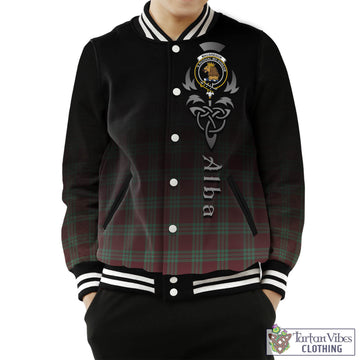 MacGregor Hunting Ancient Tartan Baseball Jacket Featuring Alba Gu Brath Family Crest Celtic Inspired