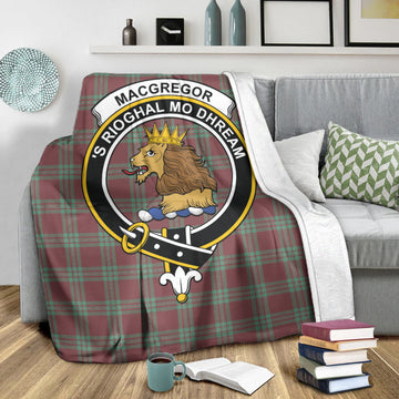 MacGregor Hunting Ancient Tartan Blanket with Family Crest