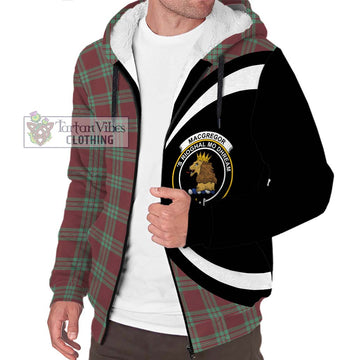 MacGregor Hunting Ancient Tartan Sherpa Hoodie with Family Crest Circle Style