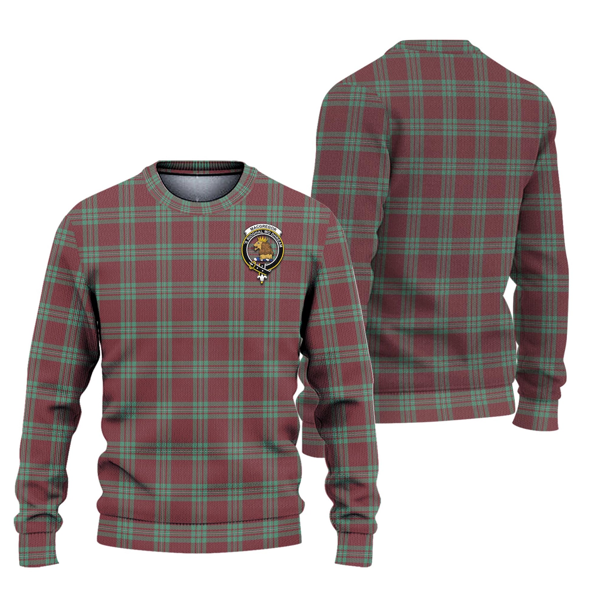 MacGregor Hunting Ancient Tartan Knitted Sweater with Family Crest Unisex - Tartanvibesclothing