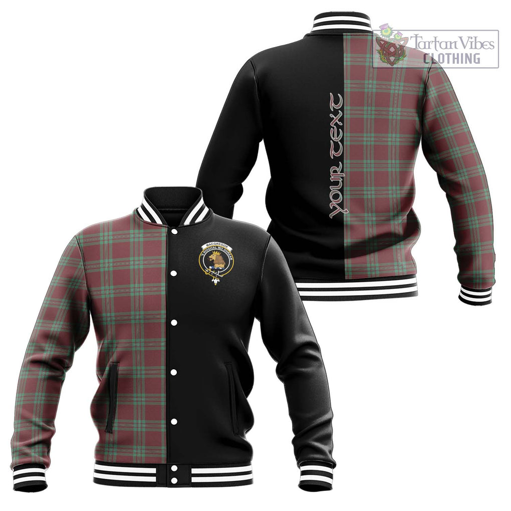 MacGregor Hunting Ancient Tartan Baseball Jacket with Family Crest and Half Of Me Style Unisex - Tartanvibesclothing Shop