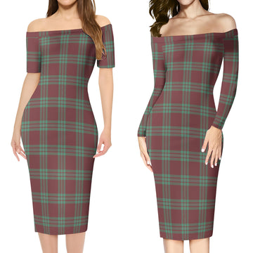 MacGregor Hunting Ancient Tartan Off Shoulder Lady Dress