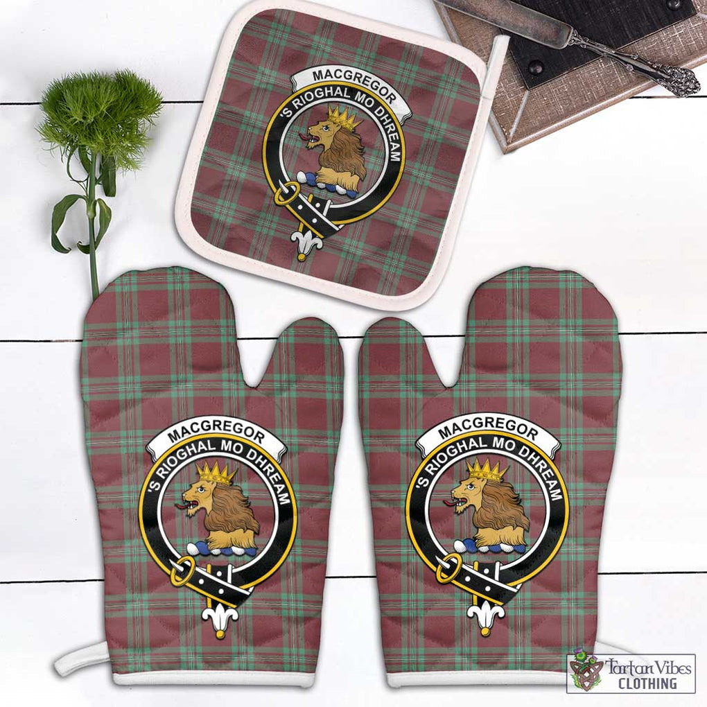 MacGregor Hunting Ancient Tartan Combo Oven Mitt & Pot-Holder with Family Crest Combo 1 Oven Mitt & 1 Pot-Holder White - Tartan Vibes Clothing