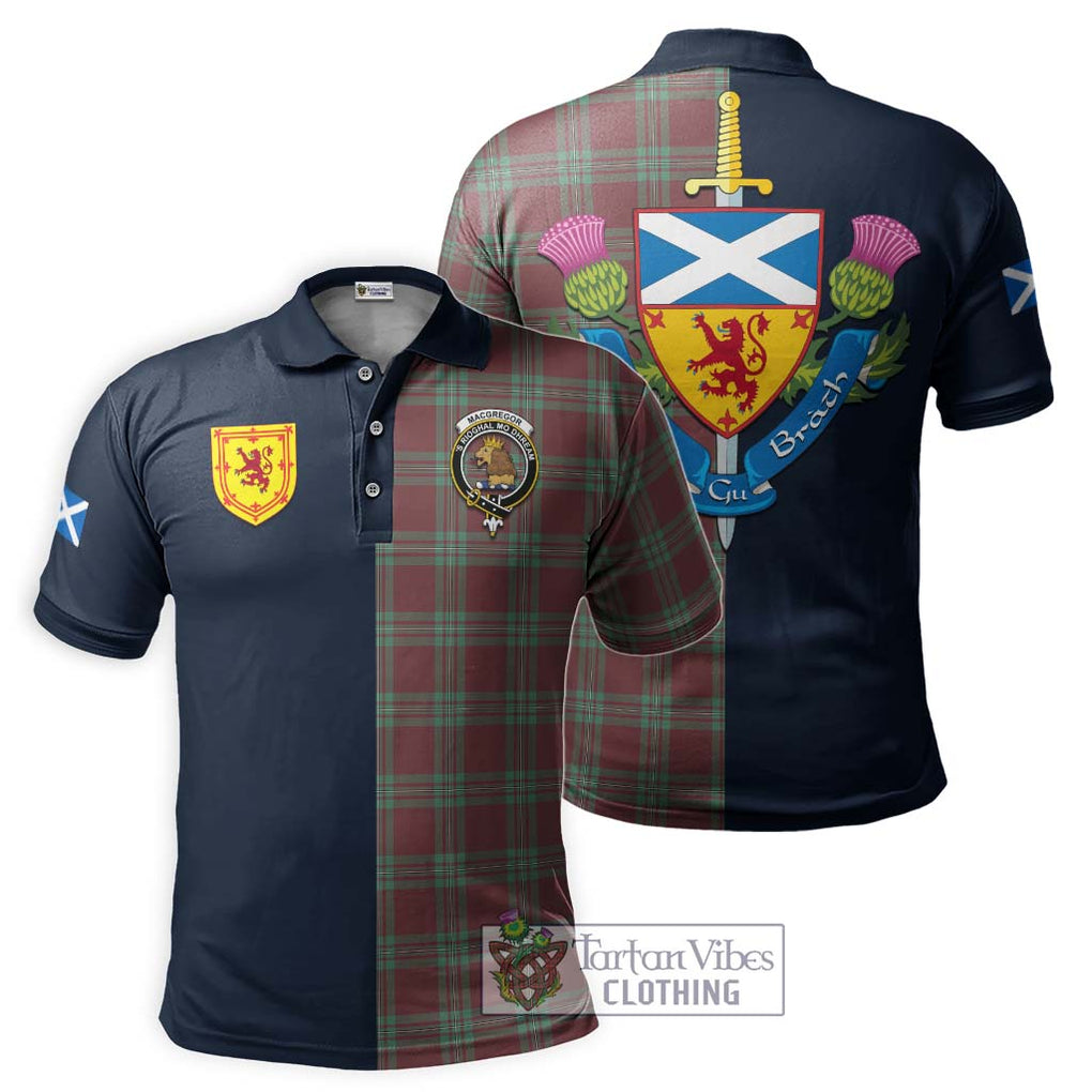 Tartan Vibes Clothing MacGregor Hunting Ancient Tartan Polo Shirt with Scottish Lion Royal Arm Half Style