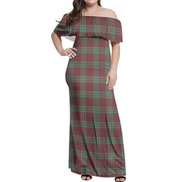 MacGregor Hunting Ancient Tartan Off Shoulder Long Dress