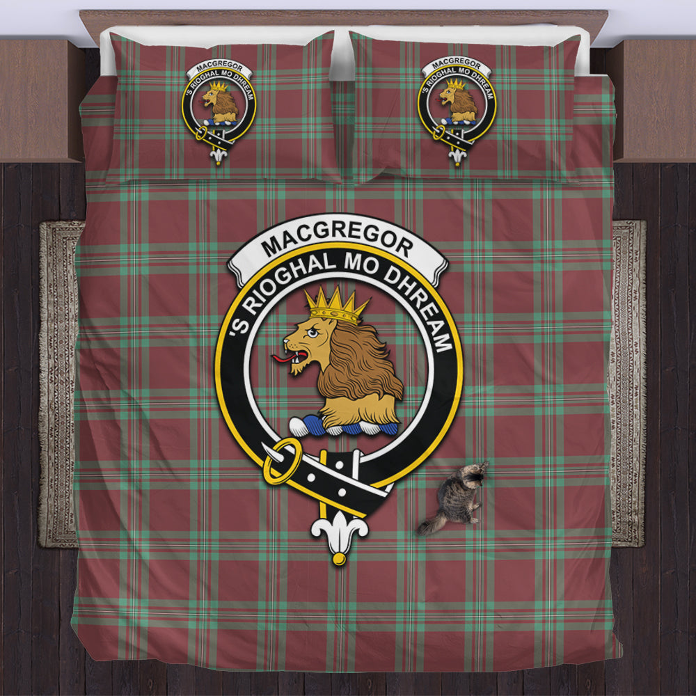 MacGregor Hunting Ancient Tartan Bedding Set with Family Crest US Bedding Set - Tartan Vibes Clothing