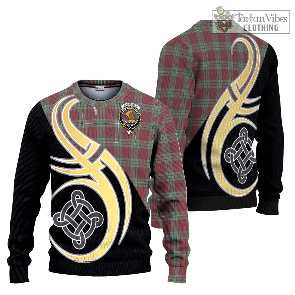 MacGregor Hunting Ancient Tartan Knitted Sweater with Family Crest and Celtic Symbol Style Unisex - Tartan Vibes Clothing