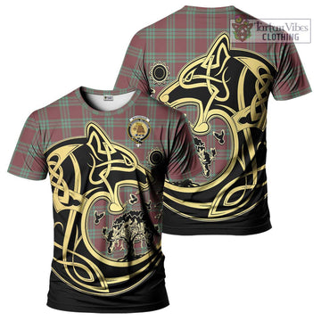 MacGregor Hunting Ancient Tartan T-Shirt with Family Crest Celtic Wolf Style