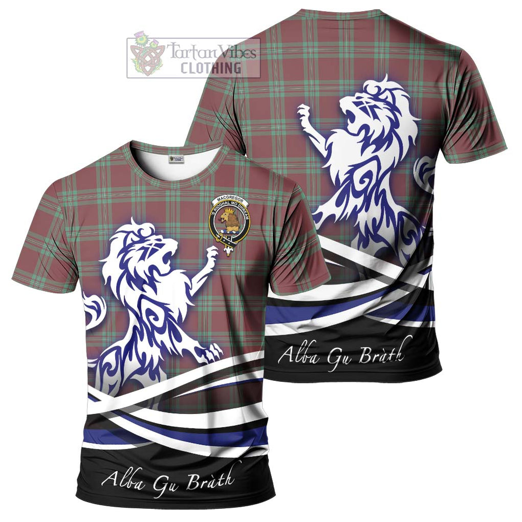 Tartan Vibes Clothing MacGregor Hunting Ancient Tartan Cotton T-shirt with Alba Gu Brath Regal Lion Emblem